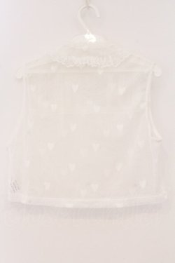 画像3: Hoshibako Works / ノースリーブレーシーカットソー  シロ O-26-04-04-058-LO-TO-OW-OS