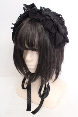 画像1: Vallee lys / Lace Enchantment Headdress  ブラック O-26-04-04-1026-GO-AC-IG-OS