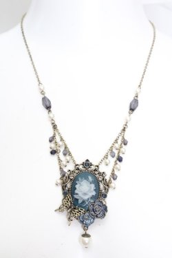 画像2: axes femme / ローズカメオネックレス  ゴールド×サックス O-26-04-04-1033-AX-AC-IG-OS