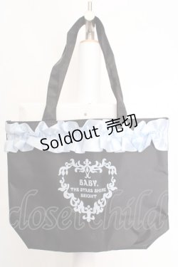 画像1: BABY,THE STARS SHINE BRIGHT / Sho-Comi付録/ブラックフリルトートバッグ  クロｘサックス O-26-04-04-1051-BA-BG-YM-OS