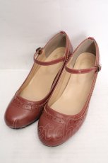 画像1: an another angelus / 細ストラップウイングチップパンプス M ピンク O-26-04-04-1004-CA-SH-IG-OS (1)
