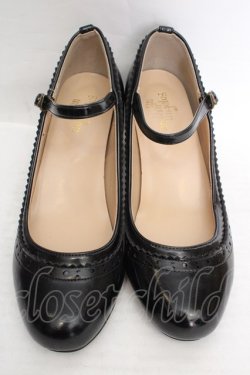 画像2: an another angelus / 細ストラップウイングチップパンプス M クロ O-26-04-04-1005-CA-SH-IG-OS