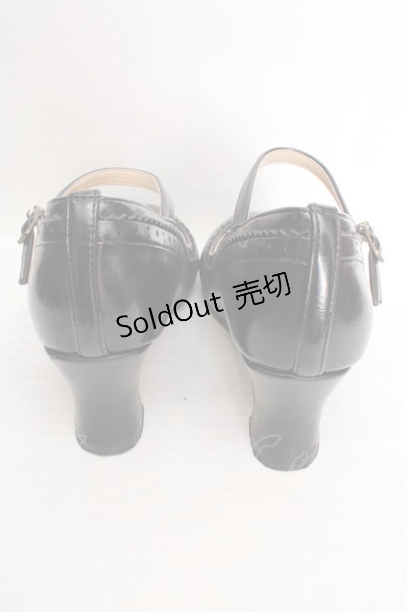 画像3: an another angelus / 細ストラップウイングチップパンプス M クロ O-26-04-04-1005-CA-SH-IG-OS (3)