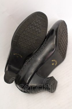 画像4: an another angelus / 細ストラップウイングチップパンプス M クロ O-26-04-04-1005-CA-SH-IG-OS