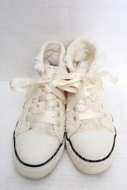 画像2: Fi.n.t / レース使いハイカットスニーカー M アイボリー O-26-04-04-1007-CA-SH-IG-OS