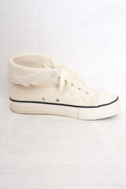 画像5: Fi.n.t / レース使いハイカットスニーカー M アイボリー O-26-04-04-1007-CA-SH-IG-OS