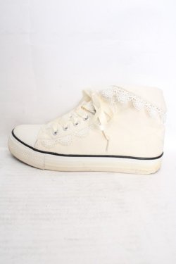 画像6: Fi.n.t / レース使いハイカットスニーカー M アイボリー O-26-04-04-1007-CA-SH-IG-OS