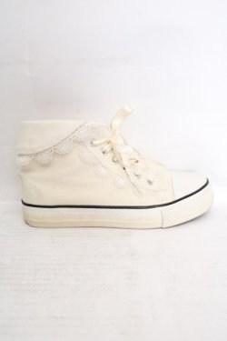 画像7: Fi.n.t / レース使いハイカットスニーカー M アイボリー O-26-04-04-1007-CA-SH-IG-OS