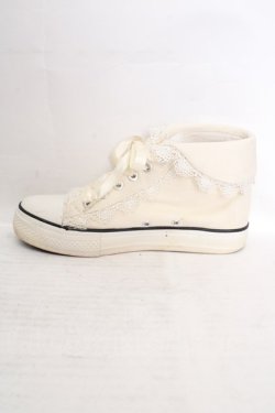 画像8: Fi.n.t / レース使いハイカットスニーカー M アイボリー O-26-04-04-1007-CA-SH-IG-OS