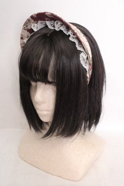 画像1: marcHenTica / オールドローズ・ミルフィーユココシニクカチューシャ  ワイン O-26-04-04-1010-LO-AC-OW-OS