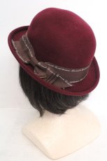 画像2: axes femme / リボンハット  ワイン O-26-04-04-1013-AX-AC-IG-ZTK053 (2)