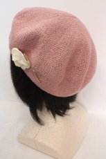 画像2: axes femme / フラワーピン付きサーモベレー  ピンク O-26-04-04-1018-AX-TO-IG-ZTK053 (2)