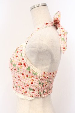 画像3: LIZ LISA / さくらんぼ柄ホルターベアトップ  ピンク O-26-04-04-067-LO-TO-IG-OS