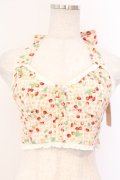 LIZ LISA / さくらんぼ柄ホルターベアトップ  ベージュ O-26-04-04-068-LO-TO-IG-OS