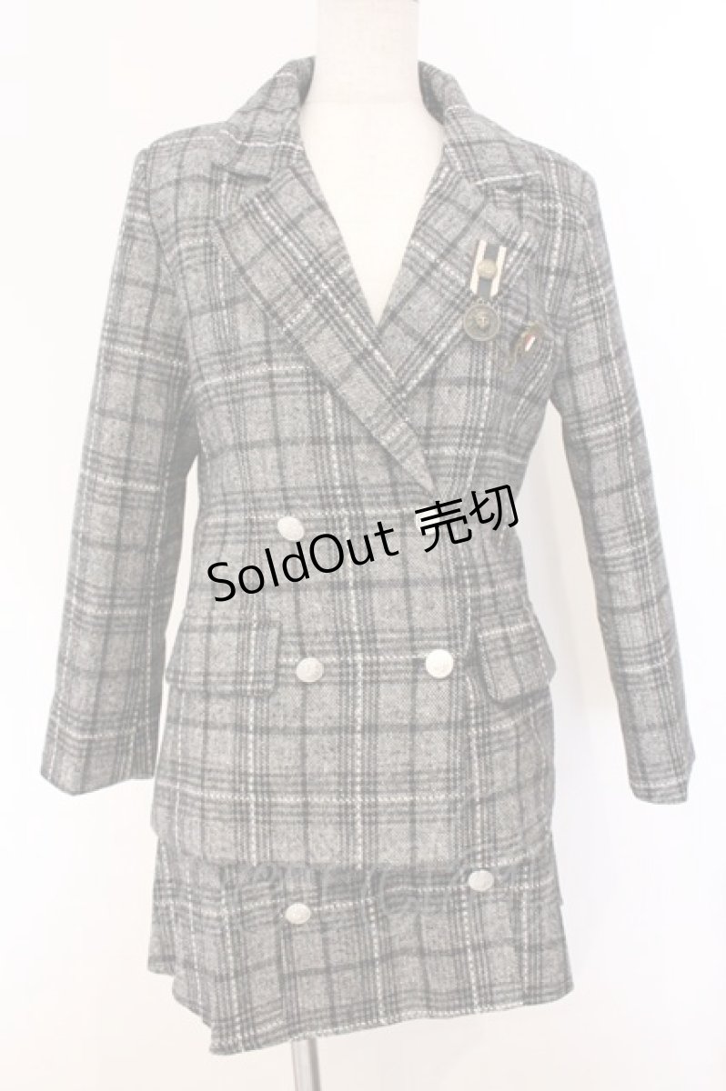 画像1: axes femme POETIQUE / チェック柄セットアップ M グレー O-26-04-04-072-AX-JA-IG-ZT0408N (1)