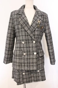 画像1: axes femme POETIQUE / チェック柄セットアップ M グレー O-26-04-04-072-AX-JA-IG-OS