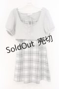 evelyn / リボンチェックミニワンピース F グレー O-26-04-04-078-LO-OP-OW-OS