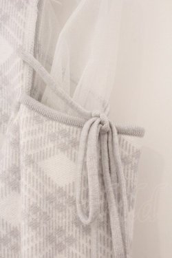 画像3: evelyn / ファー襟チェックニットワンピース F グレー O-26-04-04-085-LO-OP-OW-OS