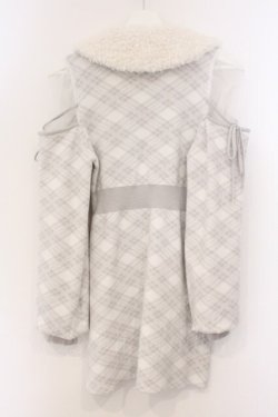 画像4: evelyn / ファー襟チェックニットワンピース F グレー O-26-04-04-085-LO-OP-OW-OS