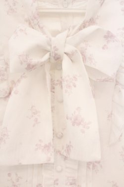 画像2: evelyn / フリルリボン長袖ブラウス  シロ O-26-04-04-086-LO-BL-OW-OS