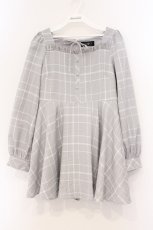 画像1: evelyn / フロントリボンロンパース  グレー O-26-04-04-087-LO-OP-OW-OS (1)