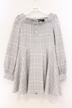 画像1: evelyn / フロントリボンロンパース  グレー O-26-04-04-087-LO-OP-OW-OS