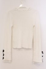 画像4: evelyn / 袖リボンリブニット  シロ O-26-04-04-088-LO-TO-OW-ZT096 (4)