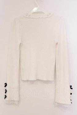 画像4: evelyn / 袖リボンリブニット  シロ O-26-04-04-088-LO-TO-OW-OS