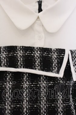 画像2: evelyn / ツイードドッキングワンピース F クロ×シロ O-26-04-04-089-LO-OP-OW-OS