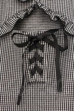 画像2: evelyn / 編み上げリブトップス  クロギンガム O-26-04-04-090-LO-TO-OW-OS