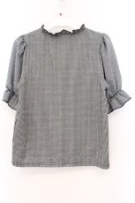 画像3: evelyn / 編み上げリブトップス  クロギンガム O-26-04-04-090-LO-TO-OW-OS (3)