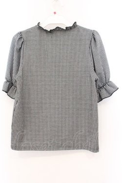 画像3: evelyn / 編み上げリブトップス  クロギンガム O-26-04-04-090-LO-TO-OW-OS