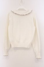 画像3: evelyn / バイカラー襟リボンニット  シロ O-26-04-04-092-LO-TO-OW-ZT113 (3)