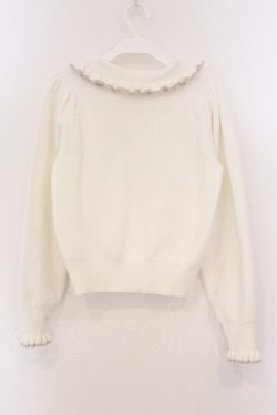 画像3: evelyn / バイカラー襟リボンニット  シロ O-26-04-04-092-LO-TO-OW-OS