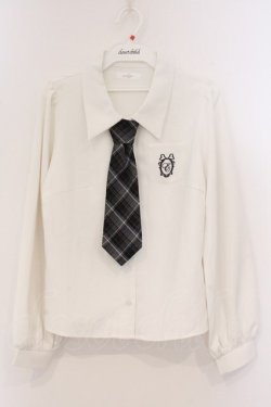 画像1: evelyn / チェックネクタイブラウス  シロ O-26-04-04-093-LO-BL-OW-OS