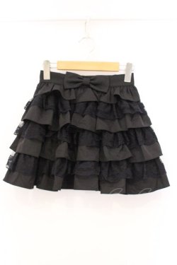 画像1: Me roir / フロントリボンティアードスカート M クロ O-26-04-04-094-GO-SK-OW-OS