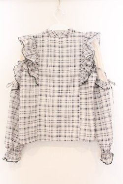 画像3: evelyn / チェックボウタイブラウス  ベージュ O-26-04-04-097-LO-BL-OW-OS