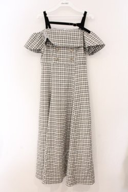 画像1: evelyn / ビットオフショルロングワンピース F クロ×アイボリー O-26-04-04-099-LO-OP-OW-OS