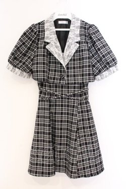 画像1: evelyn / チェックジャケットセットワンピース F クロ O-26-04-04-100-LO-TO-OW-OS