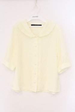 画像1: an another angelus / プリーツフリル衿ブラウス  クリーム O-26-04-04-002-CA-BL-IG-OS