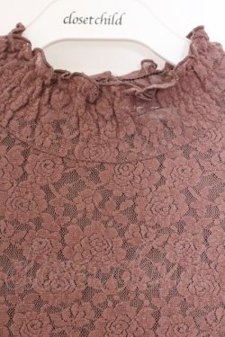 画像2: F&A / ローズレースハイネックトップス  ピンクブラウン O-26-04-04-018-LO-TO-IG-OS