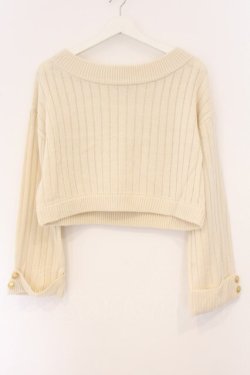 画像1: F&A / エンブレム釦ワイドスリーブニットプルオーバー  オフシロ O-26-04-04-019-LO-TO-IG-OS