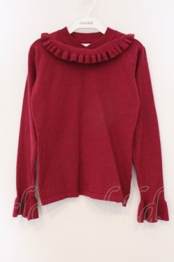 画像1: an another angelus / フリルネックニット  マゼンタ O-26-04-04-020-CA-TO-IG-OS