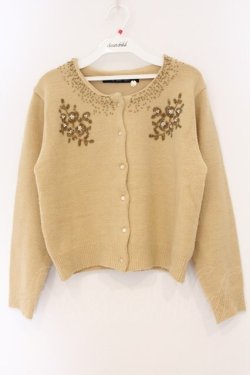 画像1: an another angelus / ビーズ刺繍ニットカーディガン  ベージュ O-26-04-04-021-CA-TO-IG-OS