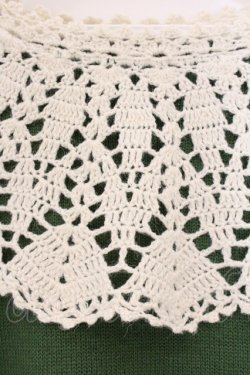 画像2: Fi.n.t / クロシェ編みケープニットプルオーバー  グリーン O-26-04-04-022-CA-TO-IG-OS