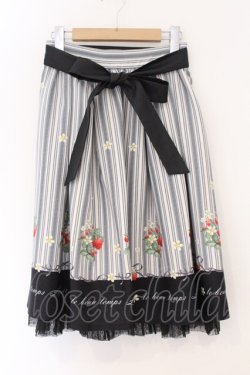 画像1: axes femme POETIQUE / ストロベリーストライプスカート M クロ O-26-04-04-024-AX-SK-IG-OS