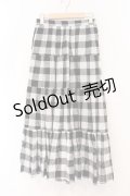 axes femme / ティアードボリューミースカート M クロ×シロ O-26-04-04-028-AX-SK-IG-OS