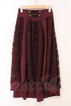 画像1: axes femme / レースフィッシュテールスカート M ワイン O-26-04-04-029-AX-SK-IG-OS