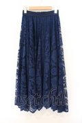 axes femme / レースサーキュラースカート M ネイビー O-26-04-04-030-AX-SK-IG-OS