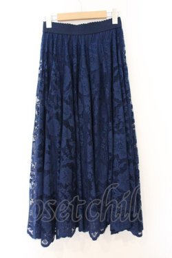 画像3: axes femme / レースサーキュラースカート M ネイビー O-26-04-04-030-AX-SK-IG-OS